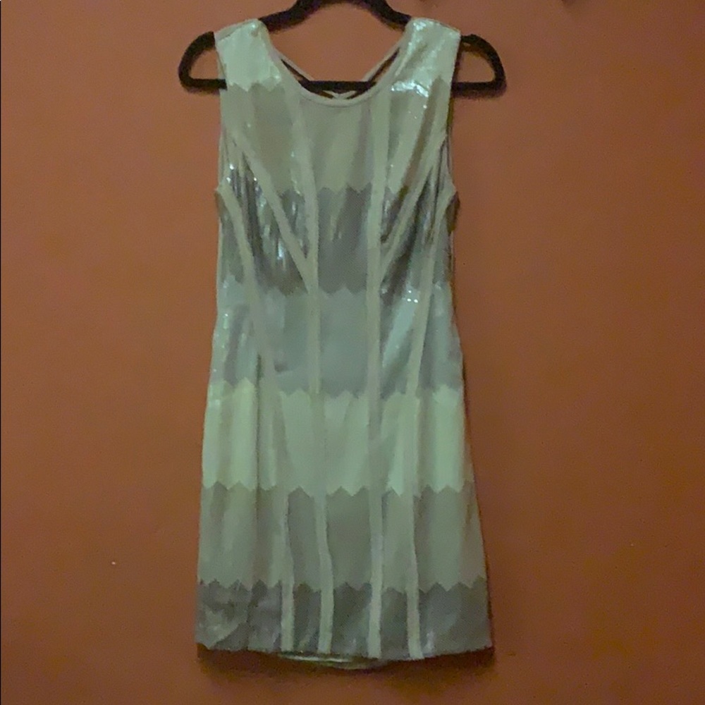 Sequin back less cocktail dress